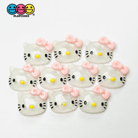 Kitty Cat Japanese Cartoon Tv Character Anime Transparent Charm Flatback Cabochons Decoden 10 Pcs