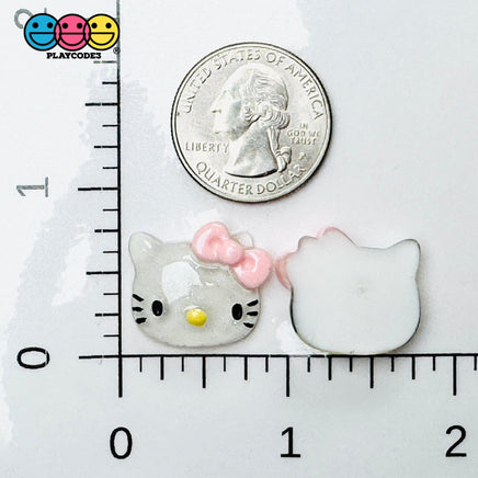 Kitty Cat Japanese Cartoon Tv Character Anime Transparent Charm Flatback Cabochons Decoden 10 Pcs