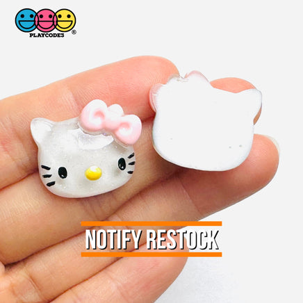 Kitty Cat Japanese Cartoon Tv Character Anime Transparent Charm Flatback Cabochons Decoden 10 Pcs