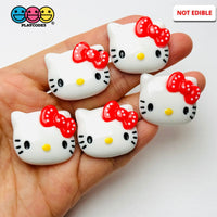 Kitty Japanese Cartoon Anime Cat Kawaii Flatback Cabochons Decoden Charm 5 Pcs