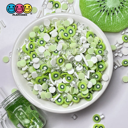 Kiwi Crush Mix Fimo Fake Sprinkle Slushie Icicle Kiwis Fruit Funfetti