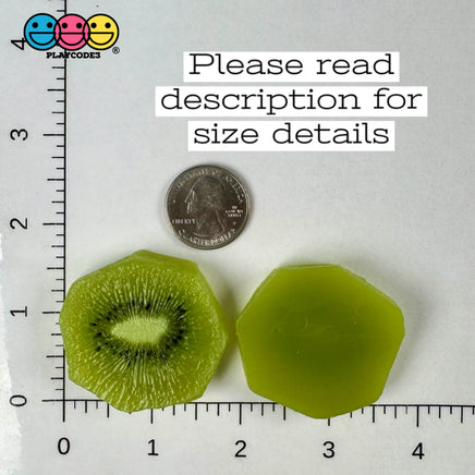 Kiwi Peeled Sliced Fake Food Fruit Not A Toy Realistic Imitation Life Like Bendable Flatback Pvc
