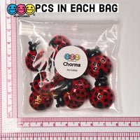 Ladybug Flatback Charms Cabochons Lady Bug Beatle Insect Decoden 10 Pcs Charm