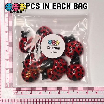 Ladybug Flatback Charms Cabochons Lady Bug Beatle Insect Decoden 10 Pcs Charm