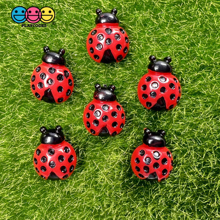 Ladybug Flatback Charms Cabochons Lady Bug Beatle Insect Decoden 10 Pcs Charm