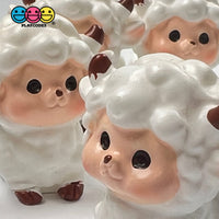 Lamb Figurine Baby White Sheep Easter Cute Figurines Plastic Resin 5 Pcs