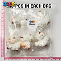 Lamb Figurine Baby White Sheep Easter Cute Figurines Plastic Resin 5 Pcs