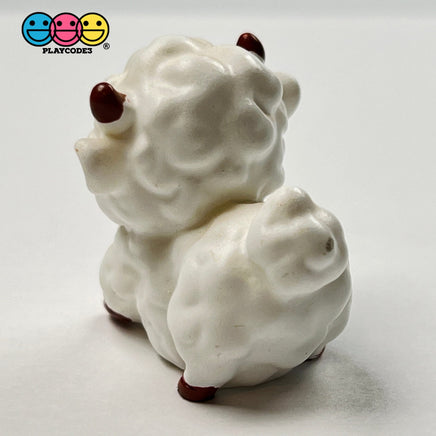 Lamb Figurine Baby White Sheep Easter Cute Figurines Plastic Resin 5 Pcs