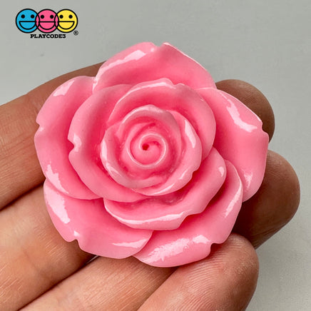 Large Rose Flowers Pink Red Charm Flat Back Cabochons Decoden 10 Pcs Playcode3 Llc Pink