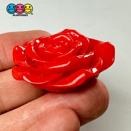 Large Rose Flowers Pink Red Charm Flat Back Cabochons Decoden 10 Pcs Playcode3 Llc Red