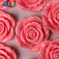 Large Rose Flowers Pink Red Charm Flat Back Cabochons Decoden 10 Pcs Playcode3 Llc