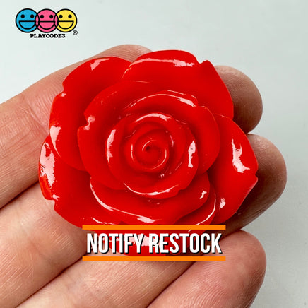 Large Rose Flowers Pink Red Charm Flat Back Cabochons Decoden 10 Pcs Playcode3 Llc