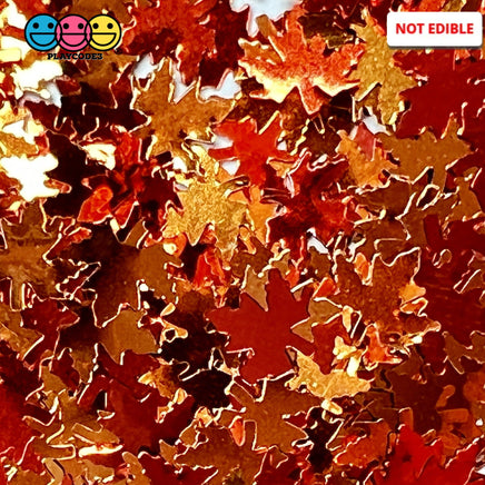 Leaf Fall Autumn Leaves Glitter Confetti Decorations Golden Brown 10 Grams