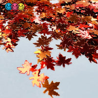 Leaf Fall Autumn Leaves Glitter Confetti Decorations Golden Brown