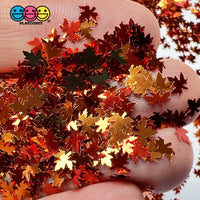 Leaf Fall Autumn Leaves Glitter Confetti Decorations Golden Brown