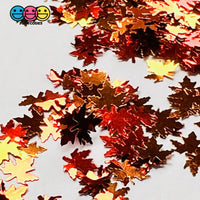 Leaf Fall Autumn Leaves Glitter Confetti Decorations Golden Brown