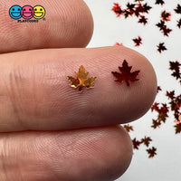 Leaf Fall Autumn Leaves Glitter Confetti Decorations Golden Brown