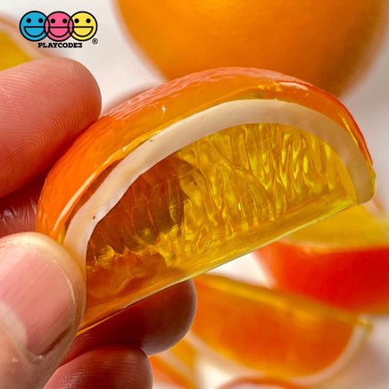 Lemon Orange Lime Fake Wedges Charms Plastic Hallow Wedge Translucent Food 9Pcs Orange (9Pcs) Charm