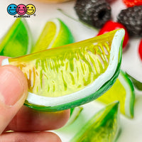 Lemon Orange Lime Fake Wedges Charms Plastic Hallow Wedge Translucent Food 9Pcs Lime (9Pcs) Charm