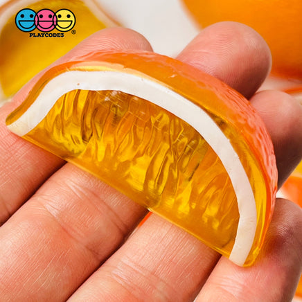 Lemon Orange Lime Fake Wedges Charms Plastic Hallow Wedge Translucent Food 9Pcs Charm