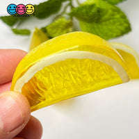 Lemon Orange Lime Fake Wedges Charms Plastic Hallow Wedge Translucent Food 9Pcs Lemon (9Pcs) Charm