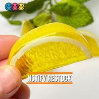 Lemon Orange Lime Fake Wedges Charms Plastic Hallow Wedge Translucent Food 9Pcs Lemon (9Pcs) Charm
