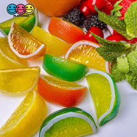 Lemon Orange Lime Fake Wedges Charms Plastic Hallow Wedge Translucent Food 9Pcs Charm