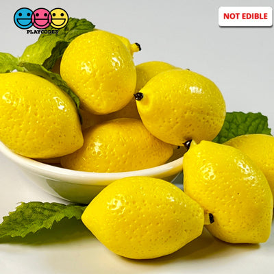 Lemons Whole Mini Imitation Fake Food Life Like Plastic Small Lemon 5 Pcs