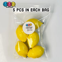 Lemons Whole Mini Imitation Fake Food Life Like Plastic Small Lemon 5 Pcs