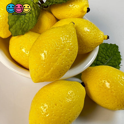 Lemons Whole Mini Imitation Fake Food Life Like Plastic Small Lemon 5 Pcs