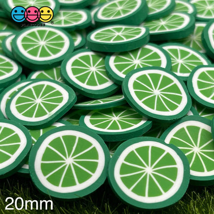 Lime Large Brightly Colored Fimo Slices Polymer Clay Limes Fake Sprinkles 20/10Mm Sprinkle