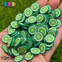 Lime Large Brightly Colored Fimo Slices Polymer Clay Limes Fake Sprinkles 20/10Mm Sprinkle