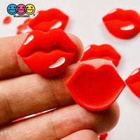 Lip Flatback Charms Red Lips Charm Valentines Day Cabochons 10 Pcs