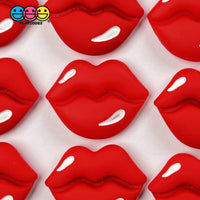 Lip Flatback Charms Red Lips Charm Valentines Day Cabochons 10 Pcs