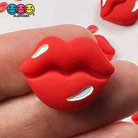 Lip Flatback Charms Red Lips Charm Valentines Day Cabochons 10 Pcs