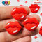 Lip Flatback Charms Red Lips Charm Valentines Day Cabochons 10 Pcs