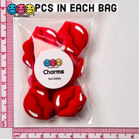 Lip Flatback Charms Red Lips Charm Valentines Day Cabochons 10 Pcs