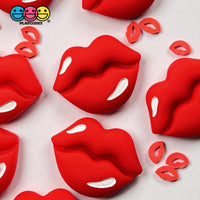 Lip Flatback Charms Red Lips Charm Valentines Day Cabochons 10 Pcs