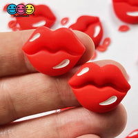 Lip Flatback Charms Red Lips Charm Valentines Day Cabochons 10 Pcs