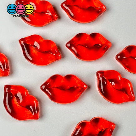 Lips Red Transparent Charms Charm Valentines Day Cabochons Decoden 10 Pcs Playcode3 Llc