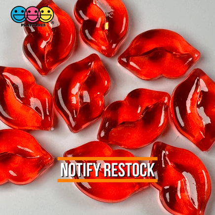 Lips Red Transparent Charms Charm Valentines Day Cabochons Decoden 10 Pcs Playcode3 Llc