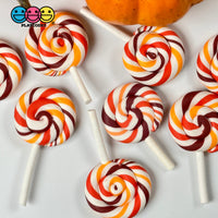 Autumn Swirl Fake Food Charm Thanksgiving Halloween Resin Bake Cabochons 10 Pcs