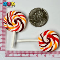 Autumn Swirl Fake Food Charm Thanksgiving Halloween Resin Bake Cabochons 10 Pcs