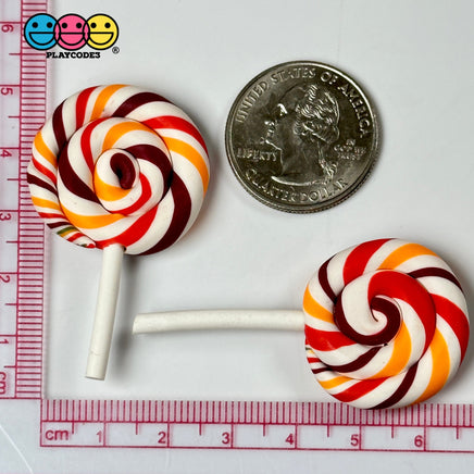 Autumn Swirl Fake Food Charm Thanksgiving Halloween Resin Bake Cabochons 10 Pcs