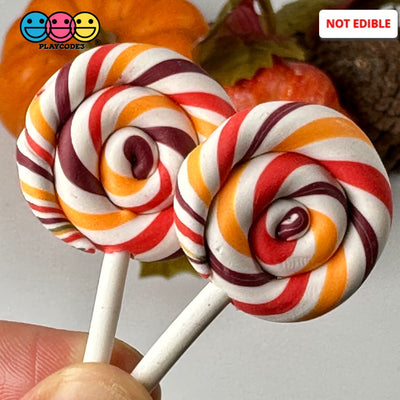 Autumn Swirl Fake Food Charm Thanksgiving Halloween Resin Bake Cabochons 10 Pcs