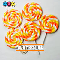Lollipop Candy Corn Fake Food Charm Rainbow Lollipops Resin Fake Bake Cabochons 5 pcs Fake Food