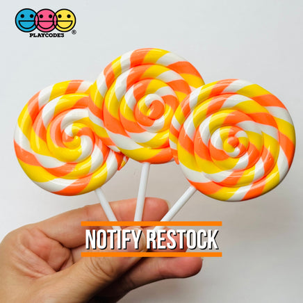 Lollipop Candy Corn Fake Food Charm Rainbow Lollipops Resin Fake Bake Cabochons 5 pcs Fake Food