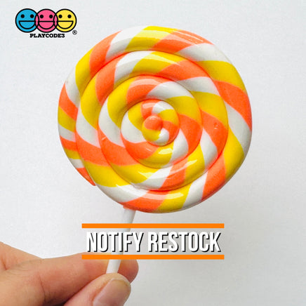 Lollipop Candy Corn Fake Food Charm Rainbow Lollipops Resin Fake Bake Cabochons 5 pcs Fake Food