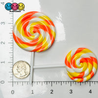 Lollipop Candy Corn Fake Food Charm Rainbow Lollipops Resin Fake Bake Cabochons 3 pcs Fake Food