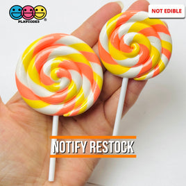 Lollipop Candy Corn Fake Food Charm Rainbow Lollipops Resin Fake Bake Cabochons 3 pcs Fake Food